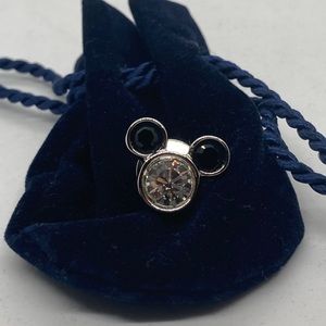 - MICKEY SET OF 4  SWAROVSKI Pins NEW  With Velvet Keepsake Bag